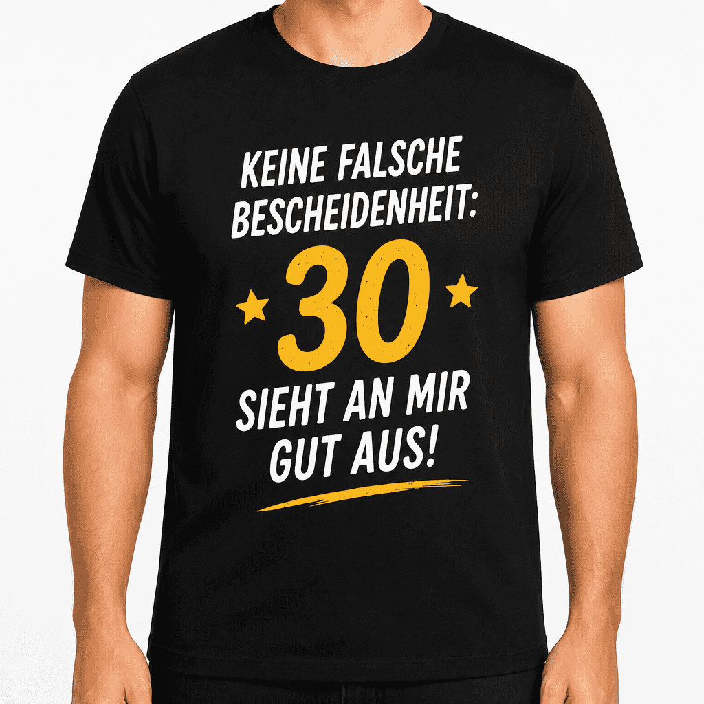 T-Shirt zum 30. Geburtstag – Keine falsche bescheidenheit: 30 sieht an mir gut aus!