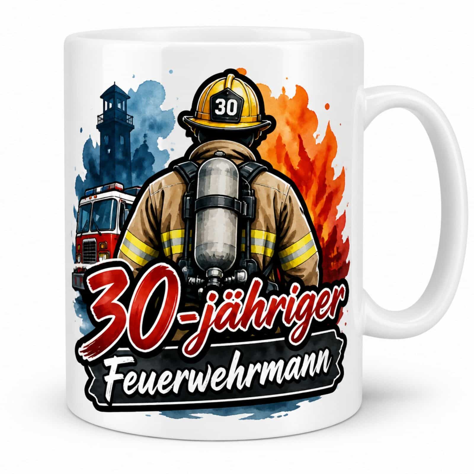 Tasse „30-jähriger Feuerwehrmann“ – Geschenk zum Geburtstag
