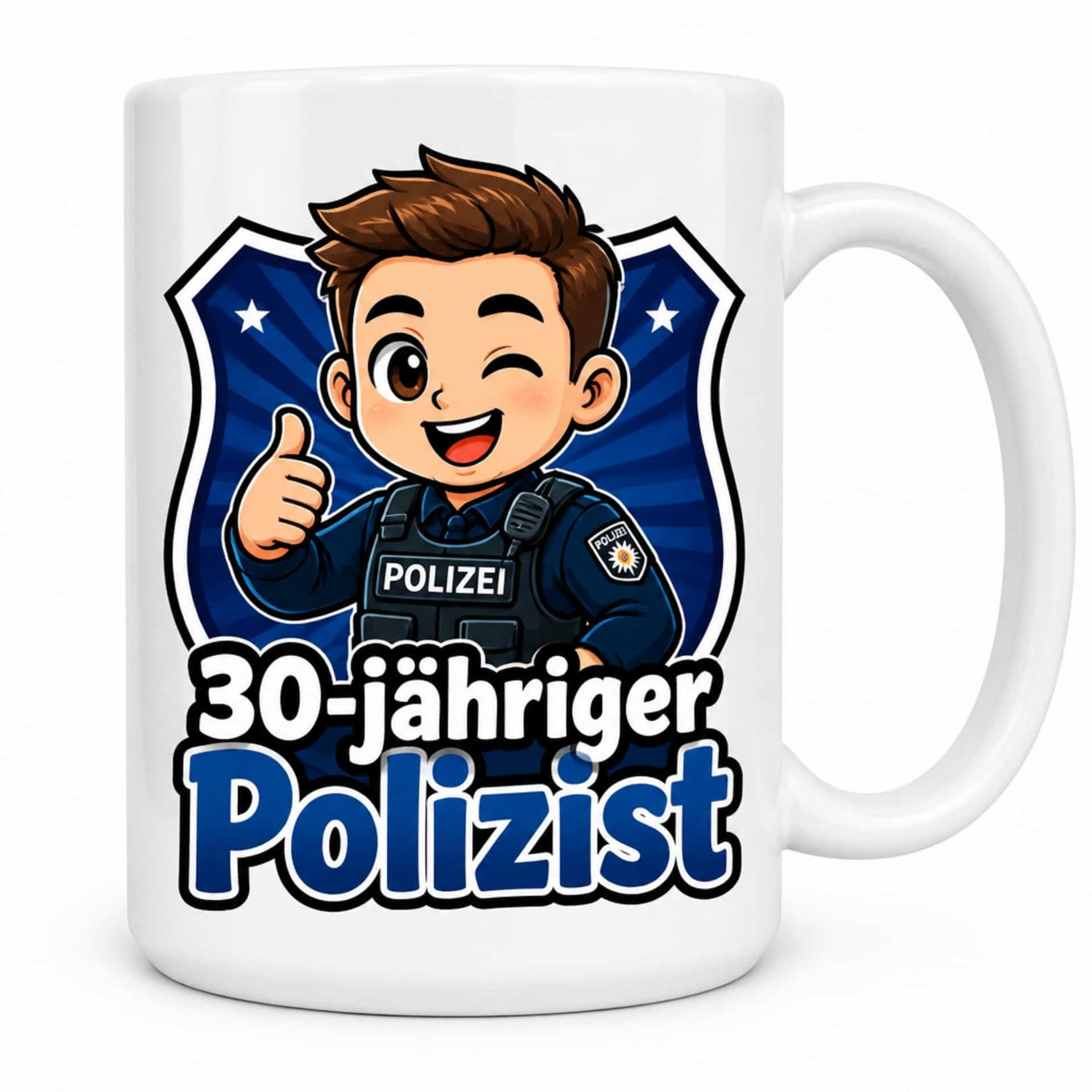Tasse "30-jähriger Polizist" - Geburtstagsgeschenk, 330 ml