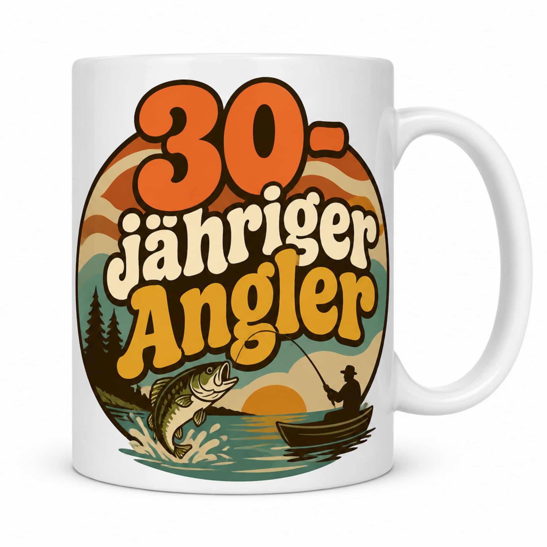 Tasse 30-jähriger Angler