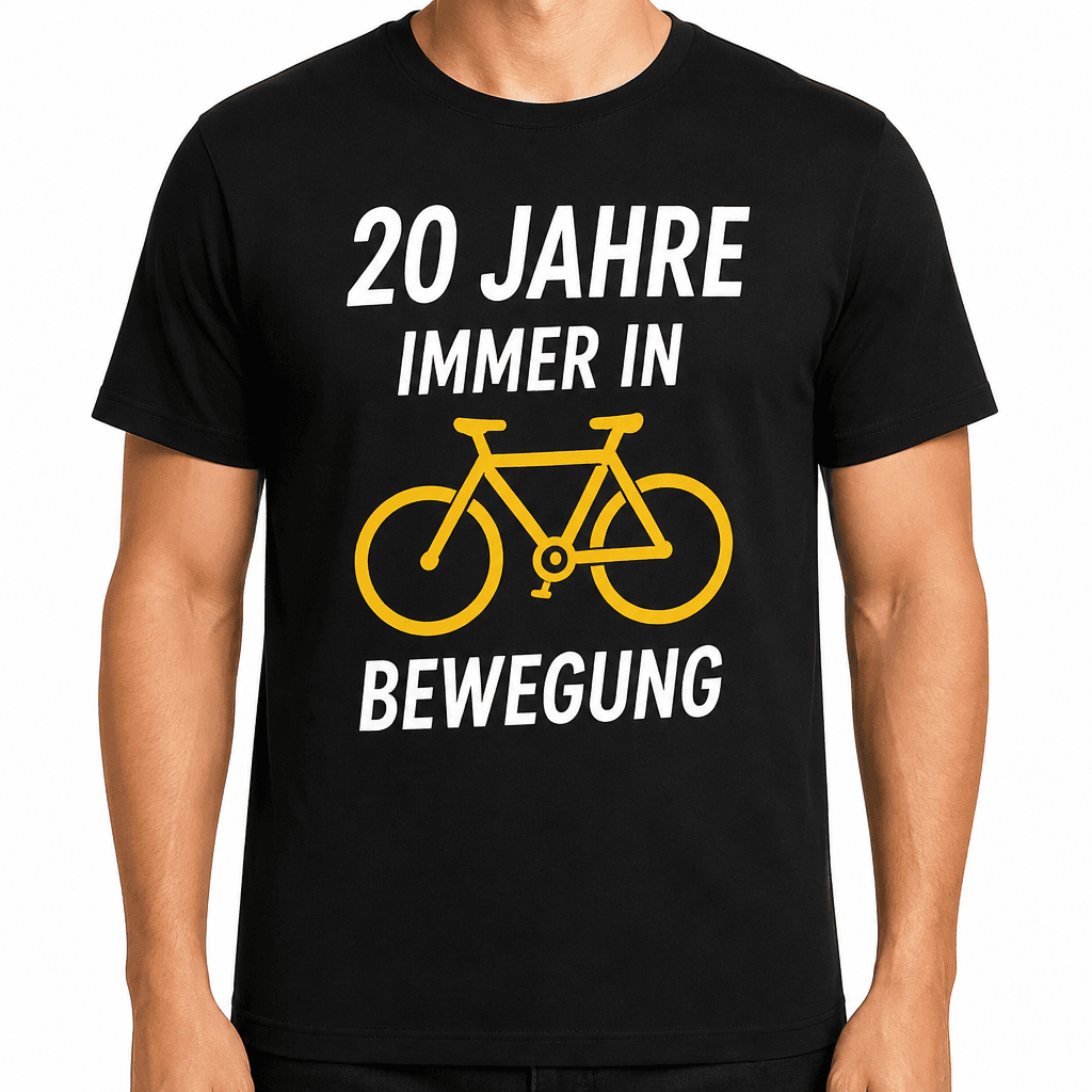 T-Shirt zum 20. Geburtstag – 20 jahre immer in bewegung