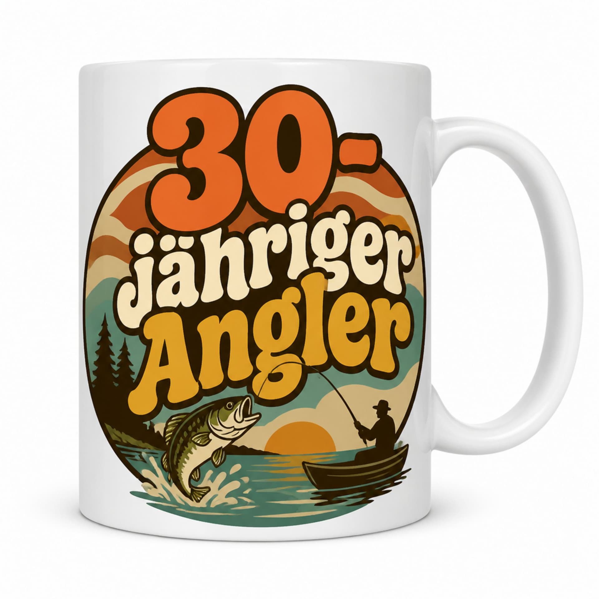 Tasse 30-jähriger Angler