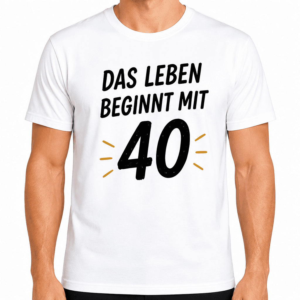 T-Shirt zum 40. Geburtstag – Das leben beginnt mit 40