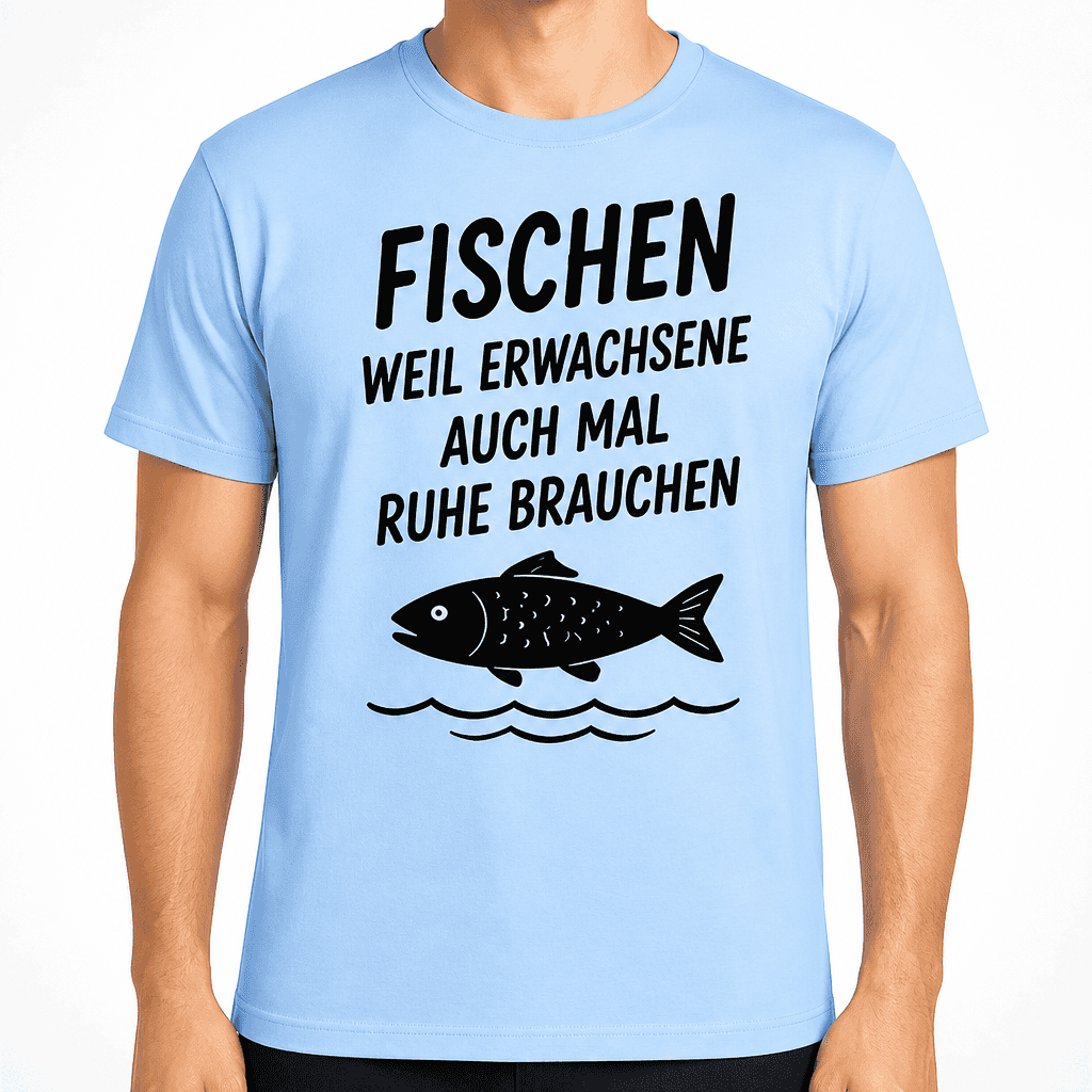 T-Shirt zum 40. Geburtstag – Fischen weil erwachsene auch mal ruhe brauchen