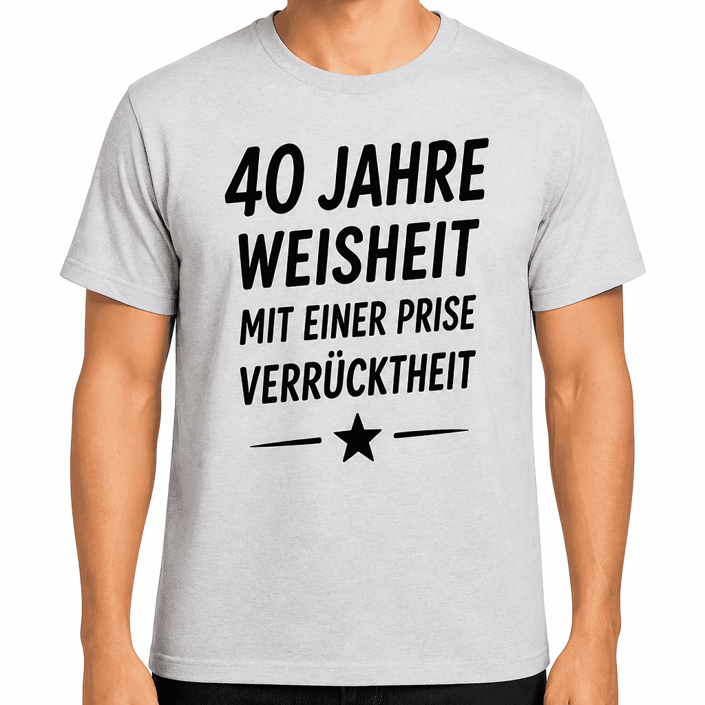 T-Shirt zum 40. Geburtstag – 40 jahre weisheit mit einer prise verrücktheit