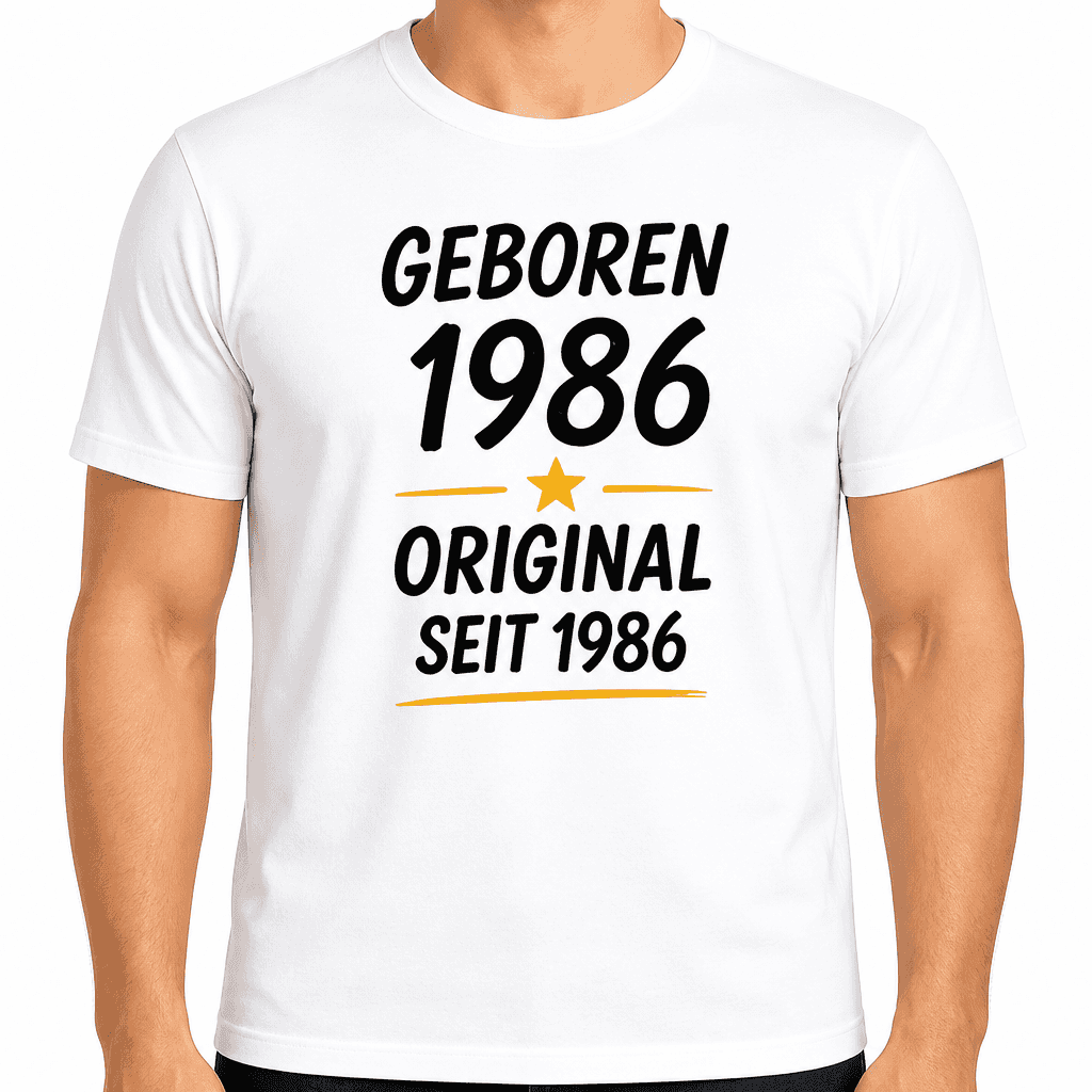 T-Shirt zum 40. Geburtstag – Geboren 1986 original seit 1986