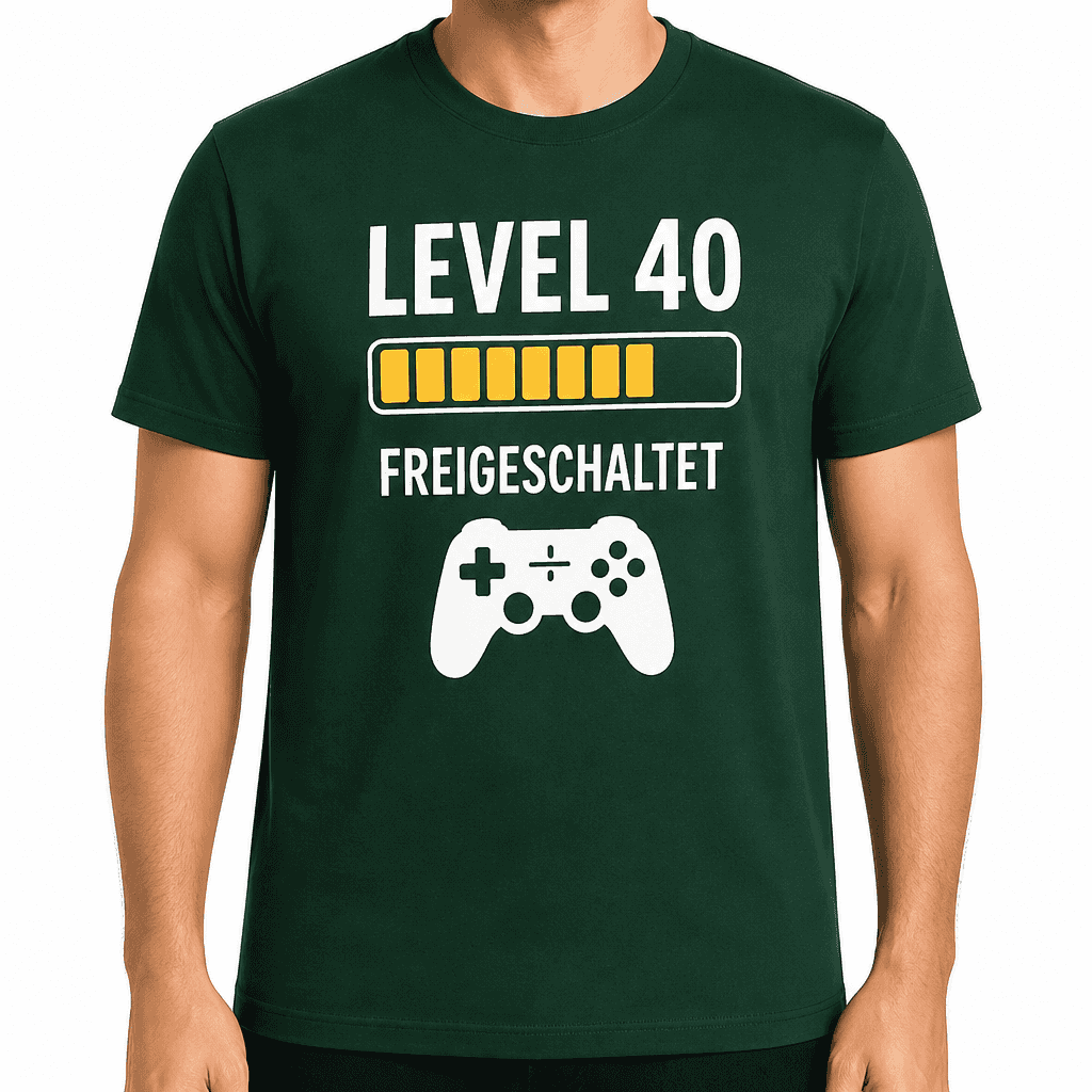 T-Shirt zum 40. Geburtstag – Level 40 freigeschaltet