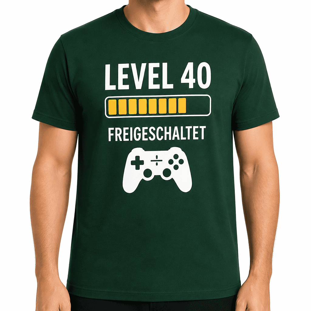 T-Shirt zum 40. Geburtstag – Level 40 freigeschaltet