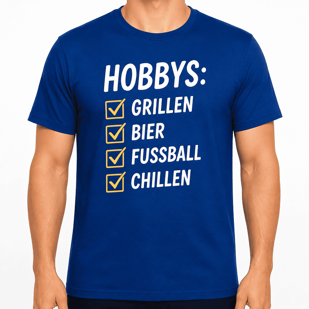 T-Shirt zum 40. Geburtstag – Hobbys: grillen bier fussball chillen