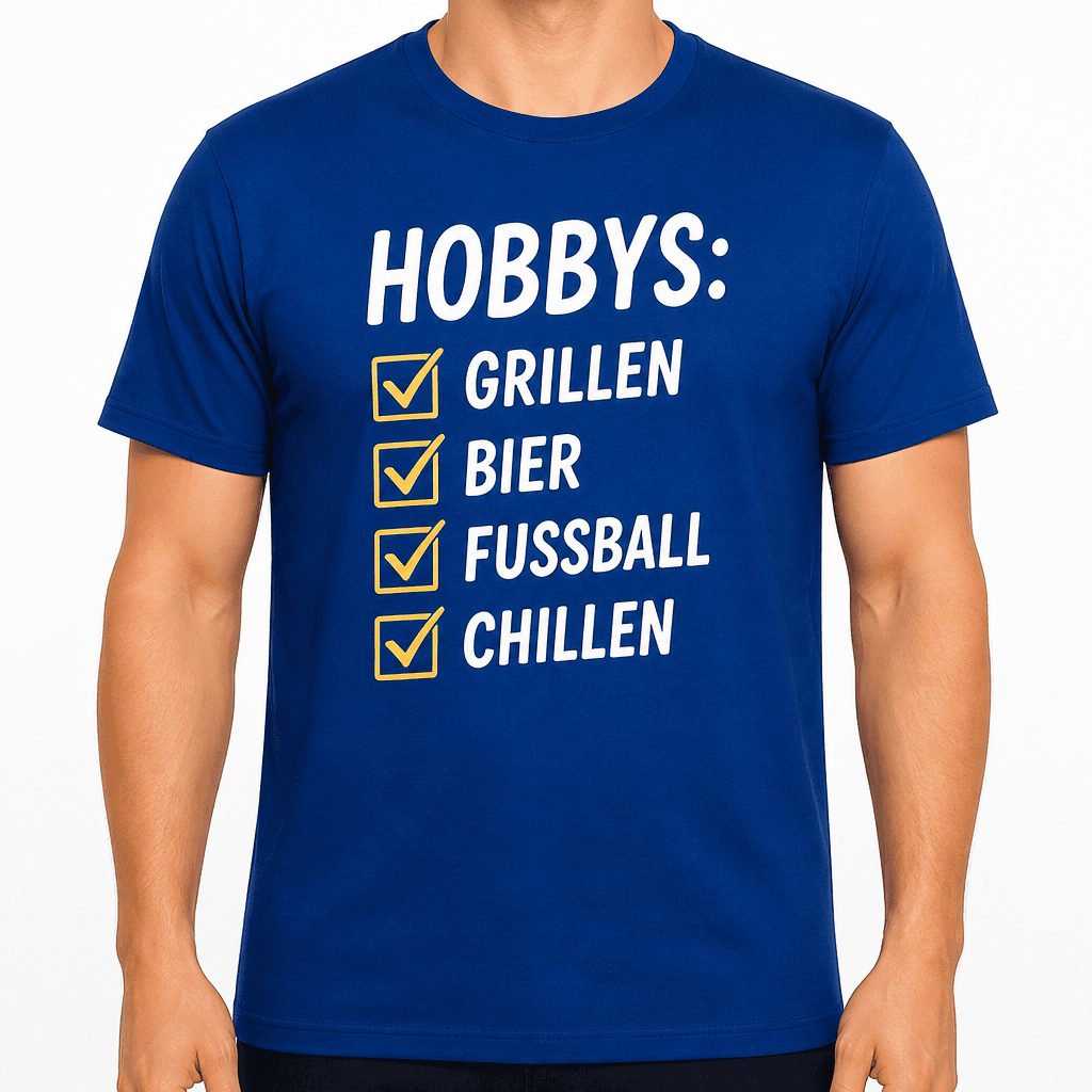 T-Shirt zum 40. Geburtstag – Hobbys: grillen bier fussball chillen