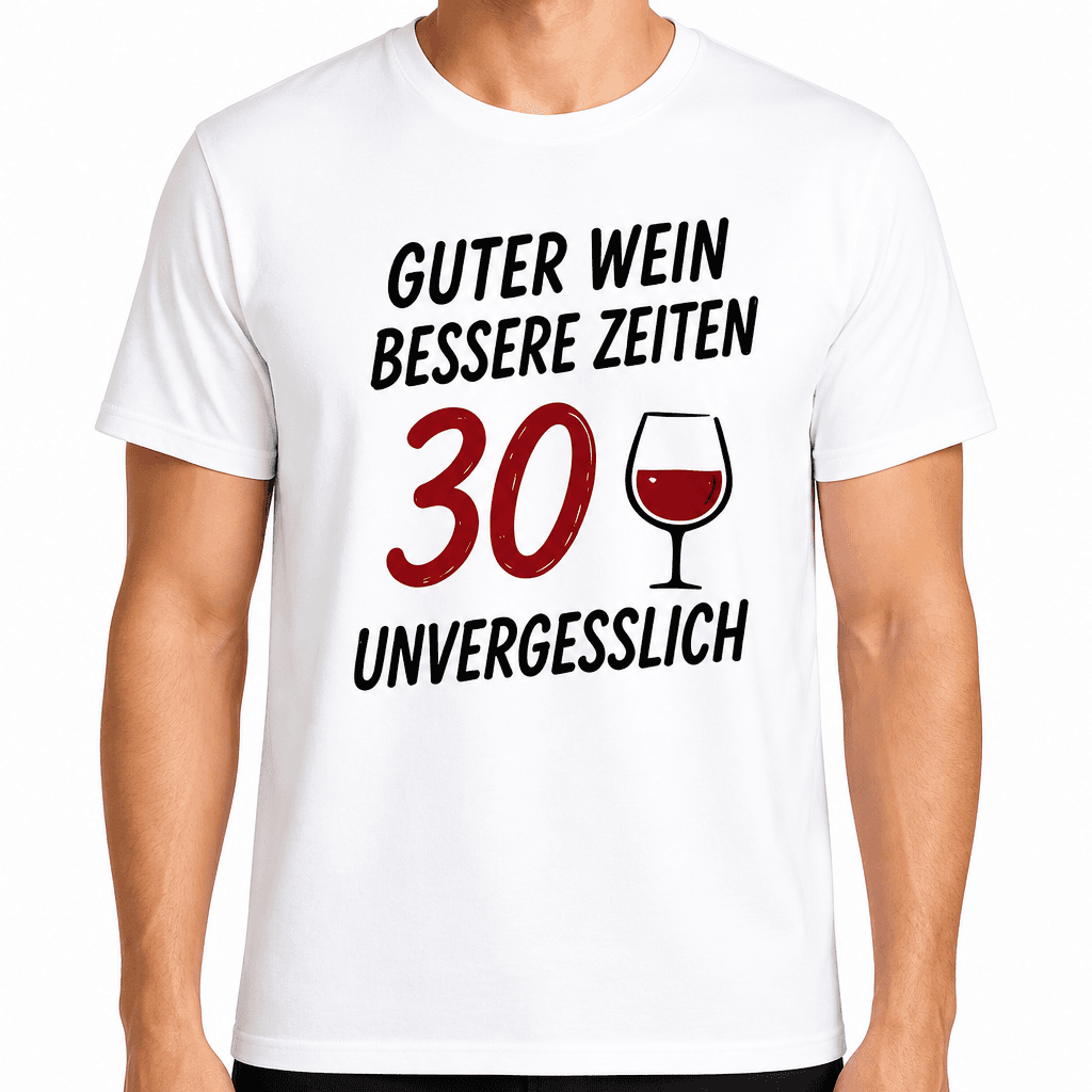 T-Shirt zum 30. Geburtstag – Guter wein bessere zeiten 30 unvergesslich
