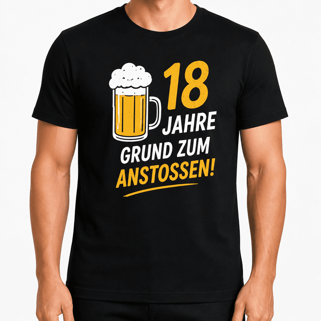 T-Shirt zum 18. Geburtstag – 18 jahre grund zum anstossen!