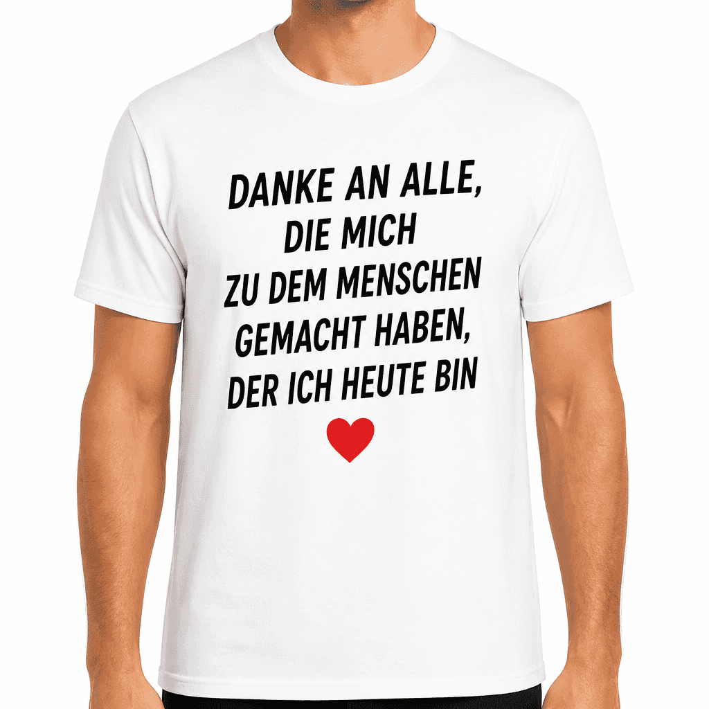 T-Shirt zum 18. Geburtstag – Danke an alle, die mich zu dem menschen gemacht haben, der ich heute bin