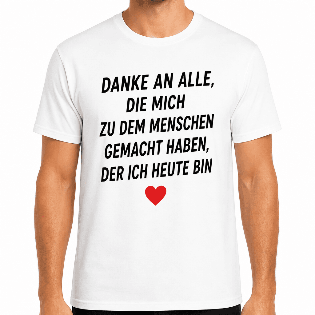 T-Shirt zum 18. Geburtstag – Danke an alle, die mich zu dem menschen gemacht haben, der ich heute bin