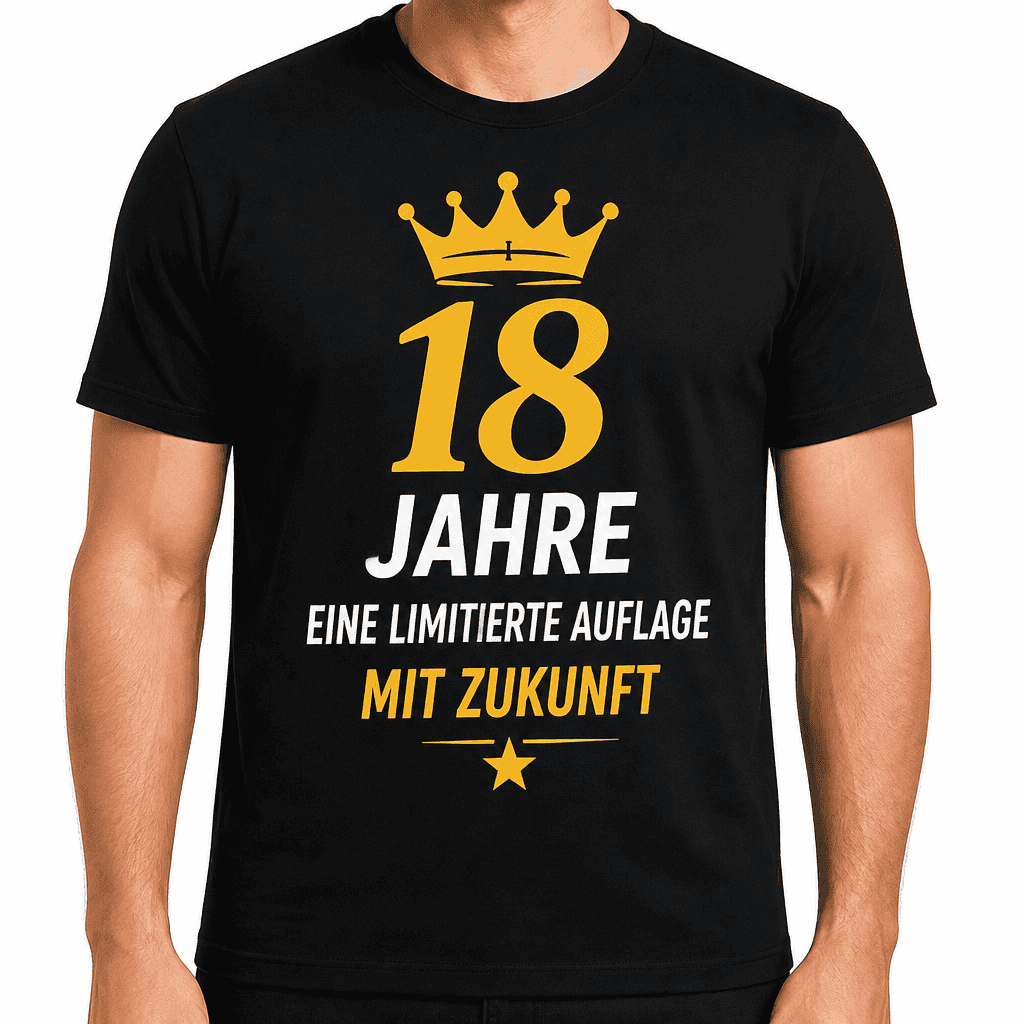 T-Shirt zum 18. Geburtstag – 18 jahre eine limitierte auflage mit zukunft