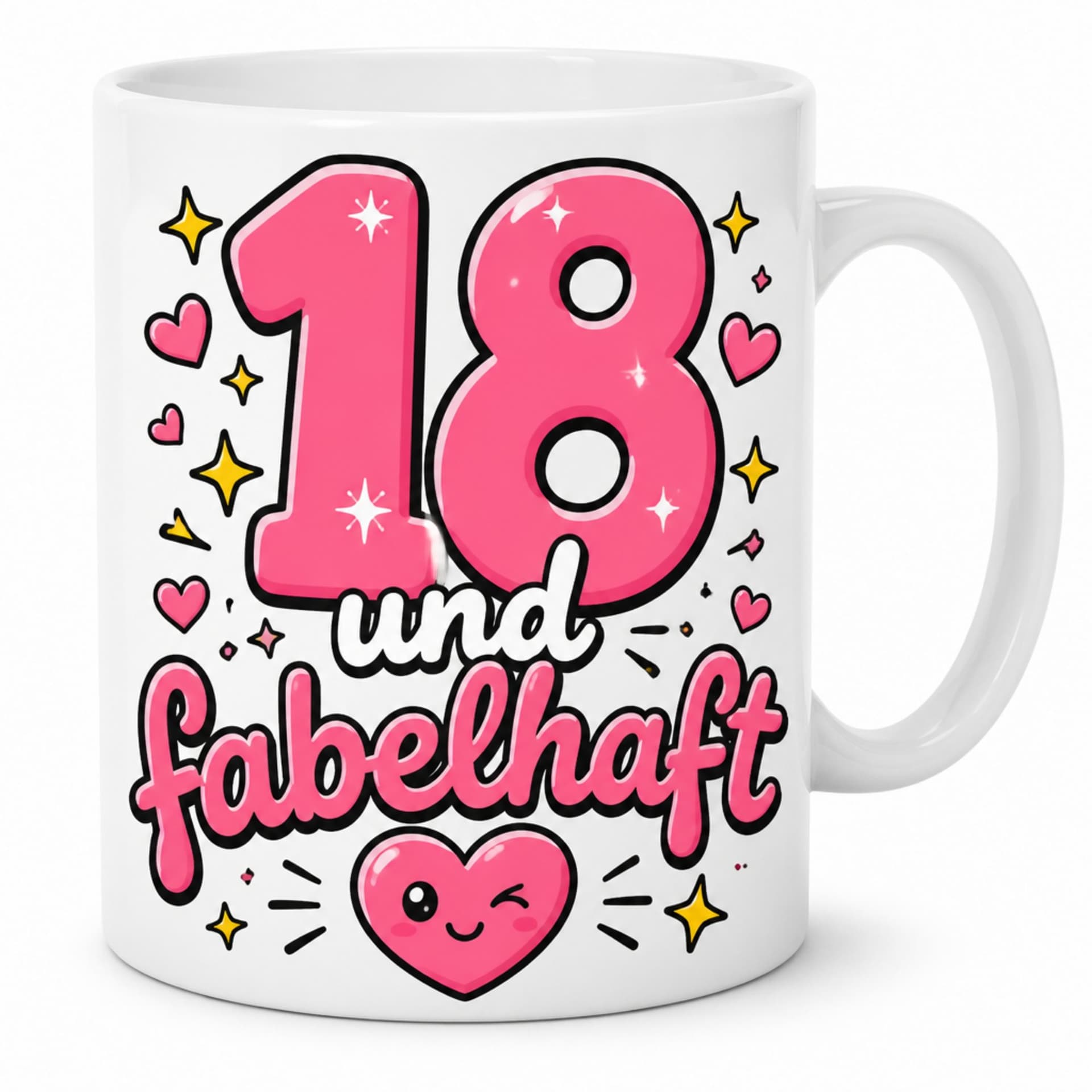 Tasse "18 und fabelhaft" - Geschenk zum 18. Geburtstag