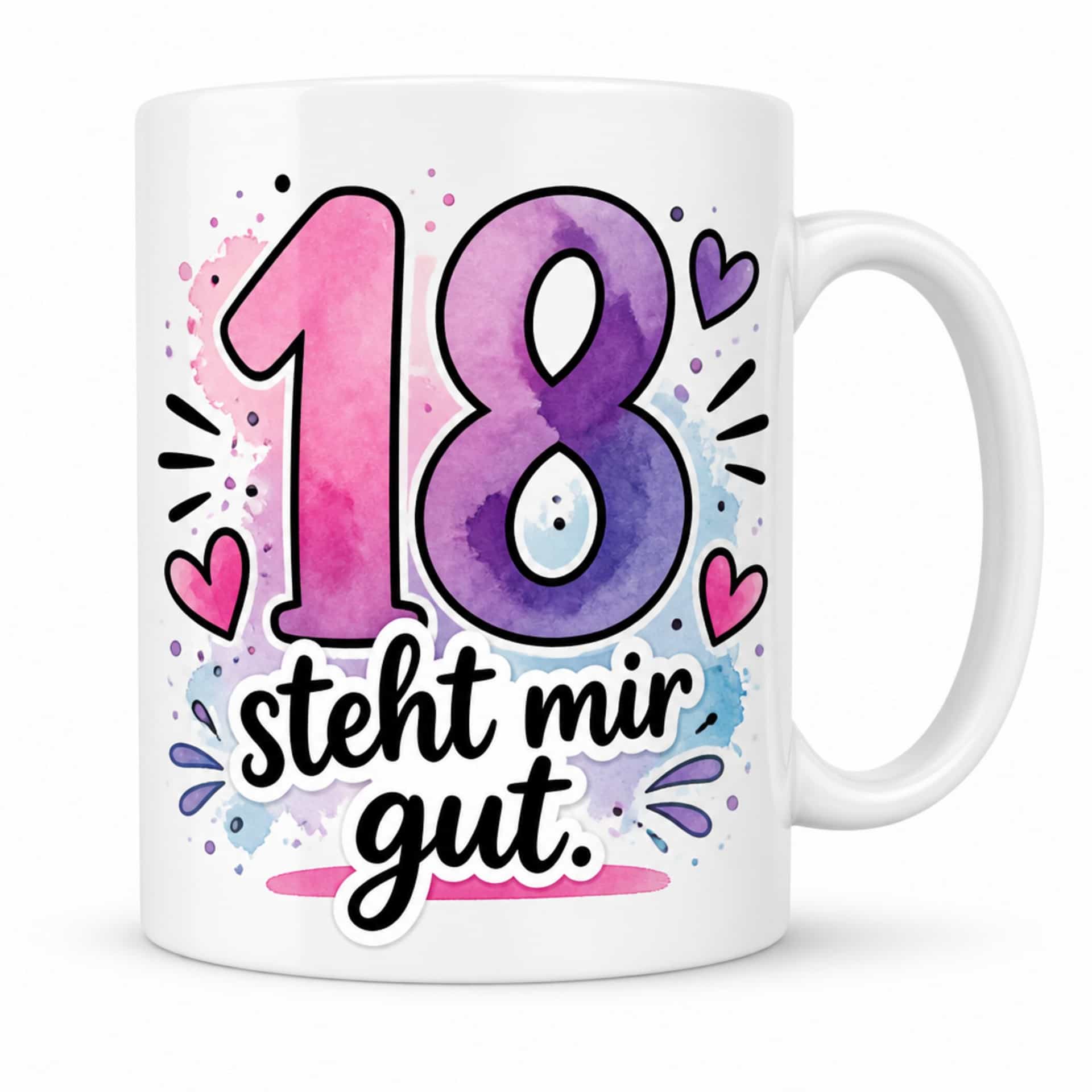 Tasse "18 steht mir gut." - Lustige Geburtstagstasse zum 18.