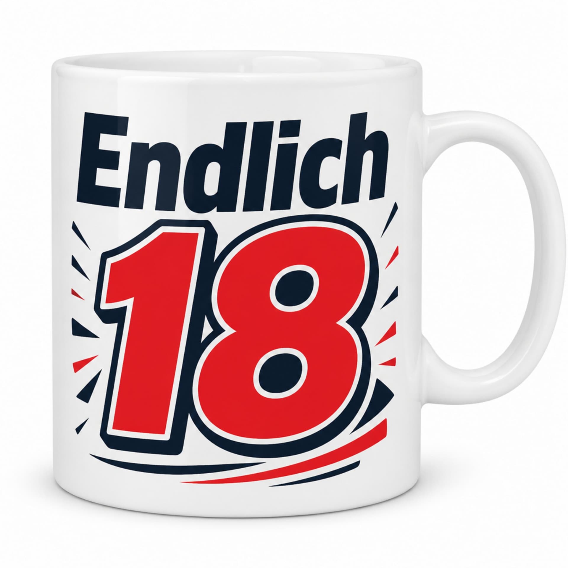 Tasse Endlich 18 zum Geburtstag