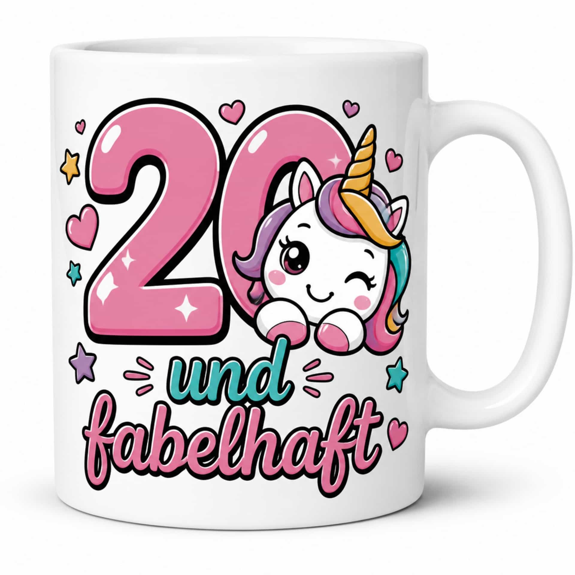 Kaffeetasse „20 und fabelhaft“ – Geburtstags-Tasse, 330 ml