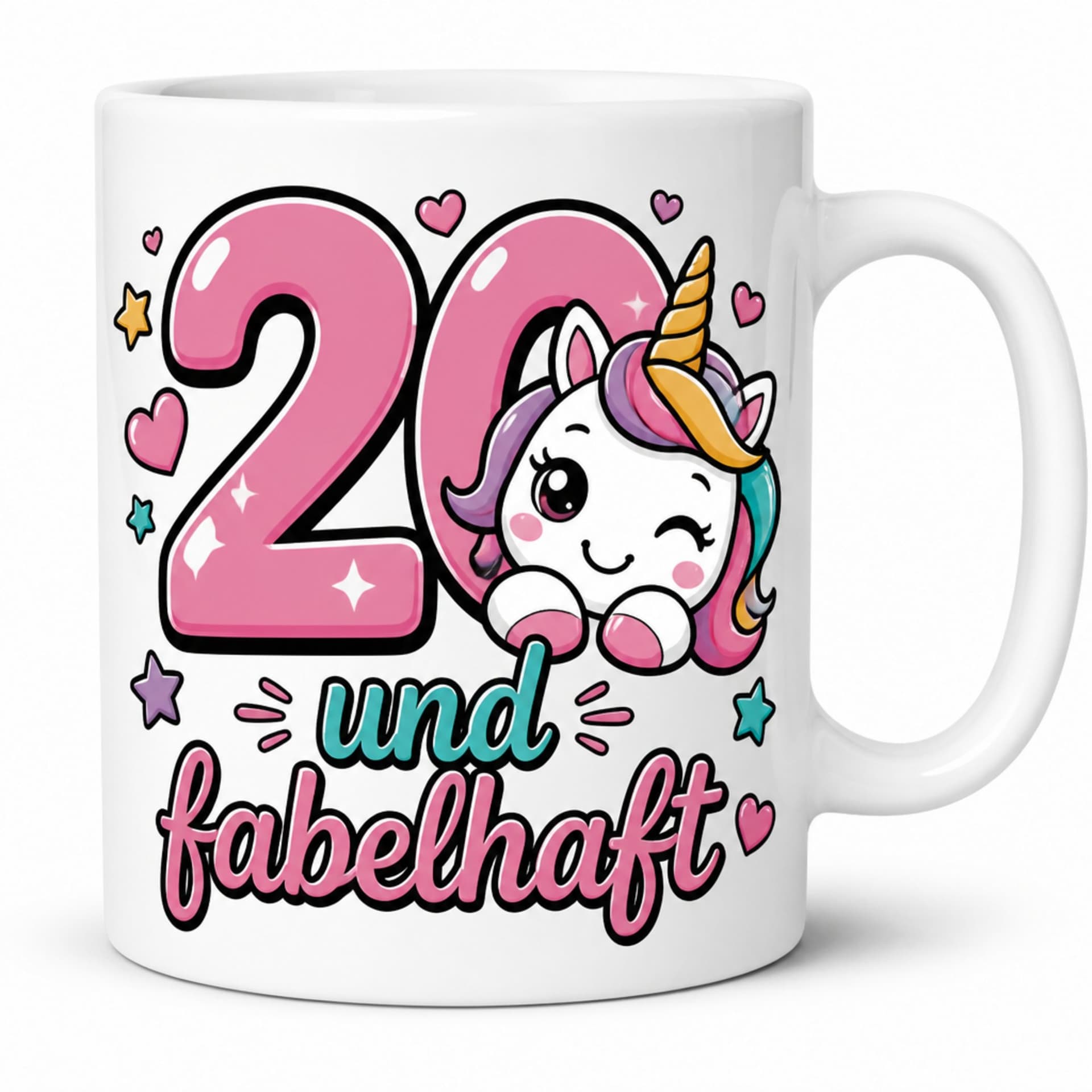 Kaffeetasse „20 und fabelhaft“ – Geburtstags-Tasse, 330 ml