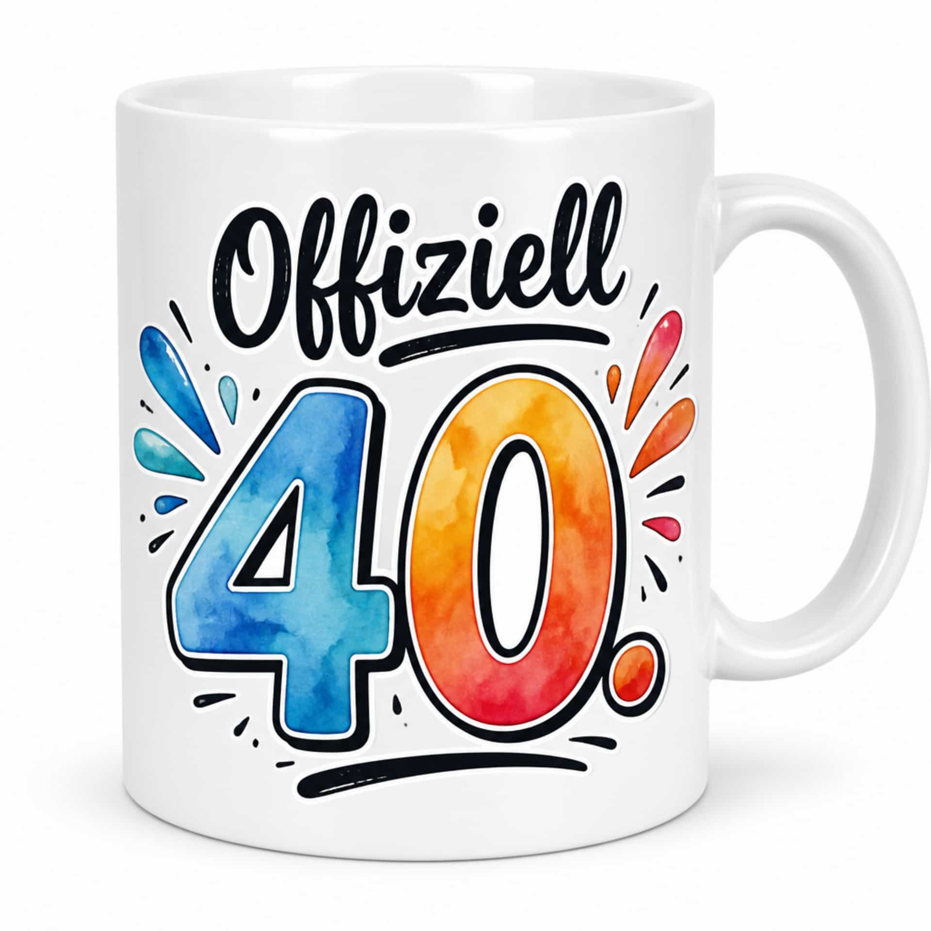 Tasse "Offiziell 40!" - Lustige Geburtstagstasse zum 40.