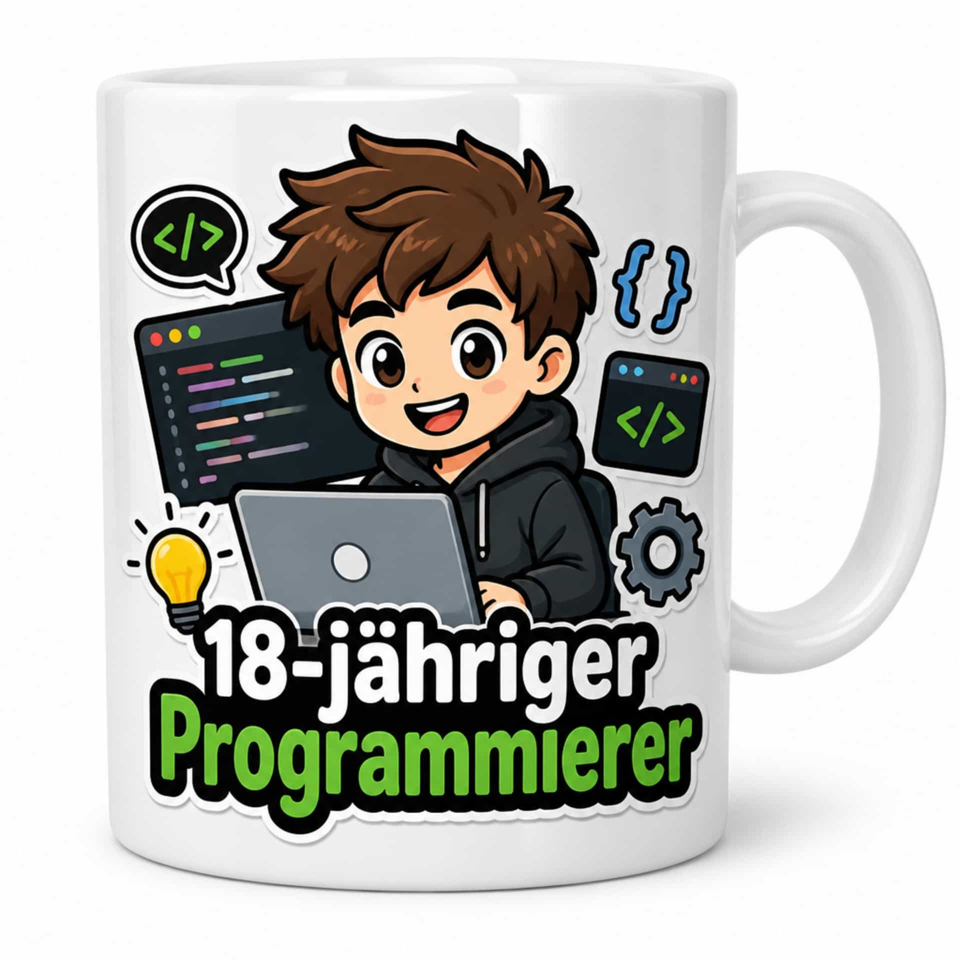 Tasse 18-jähriger Programmierer