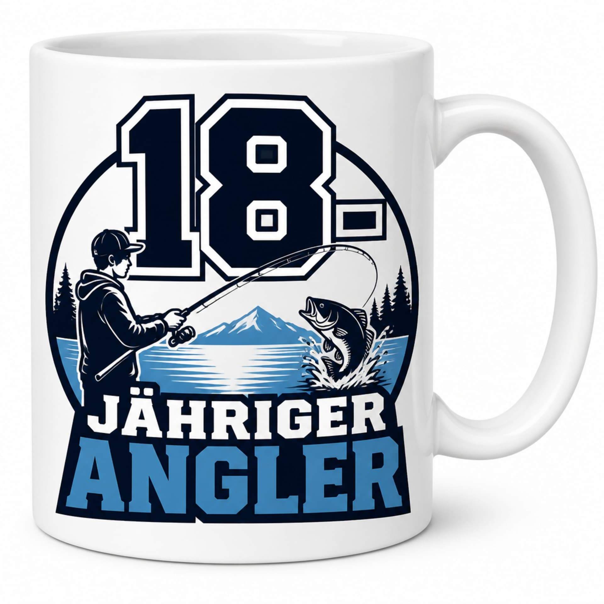 Tasse "18-jähriger Angler" - Geschenkidee zum 18. Geburtstag