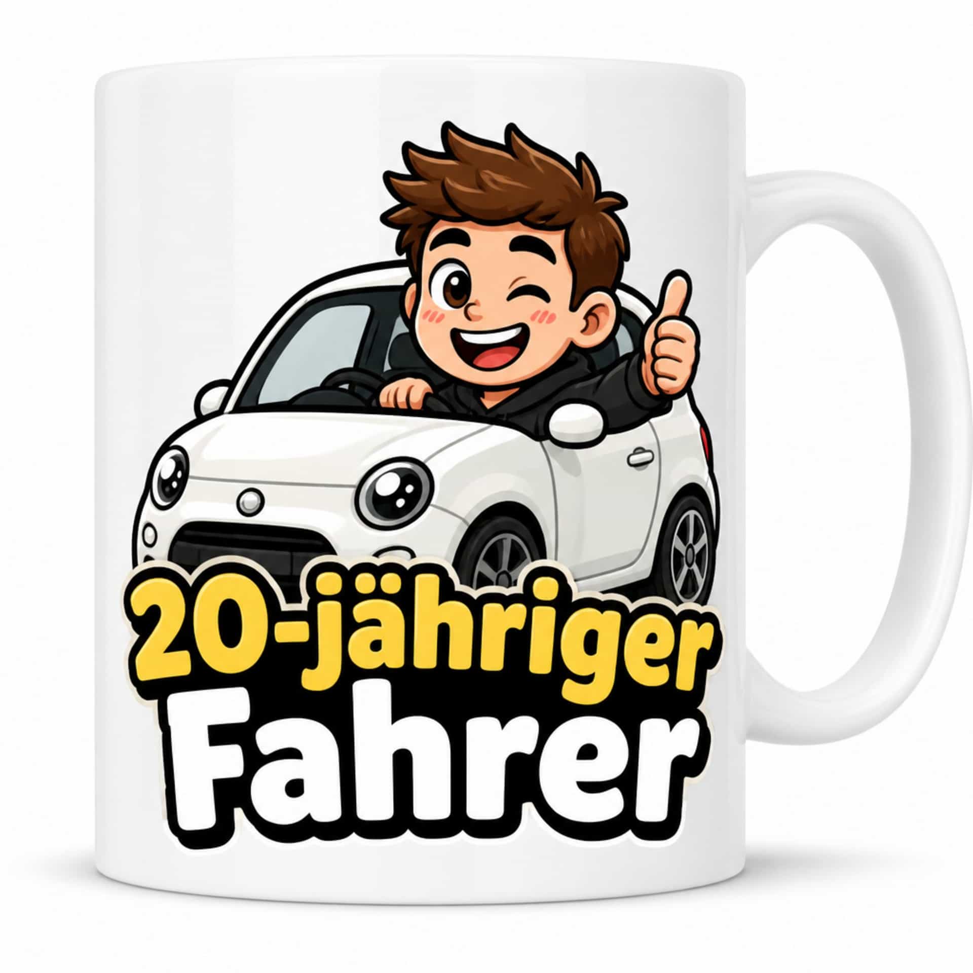 Tasse 20-jähriger Fahrer