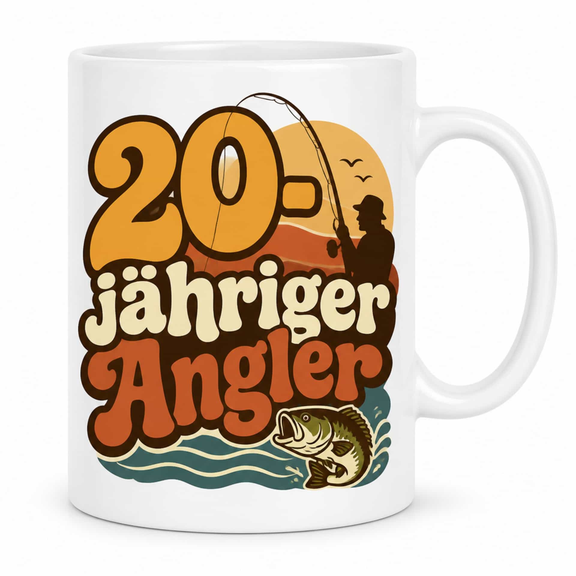 Tasse 20 jähriger Angler