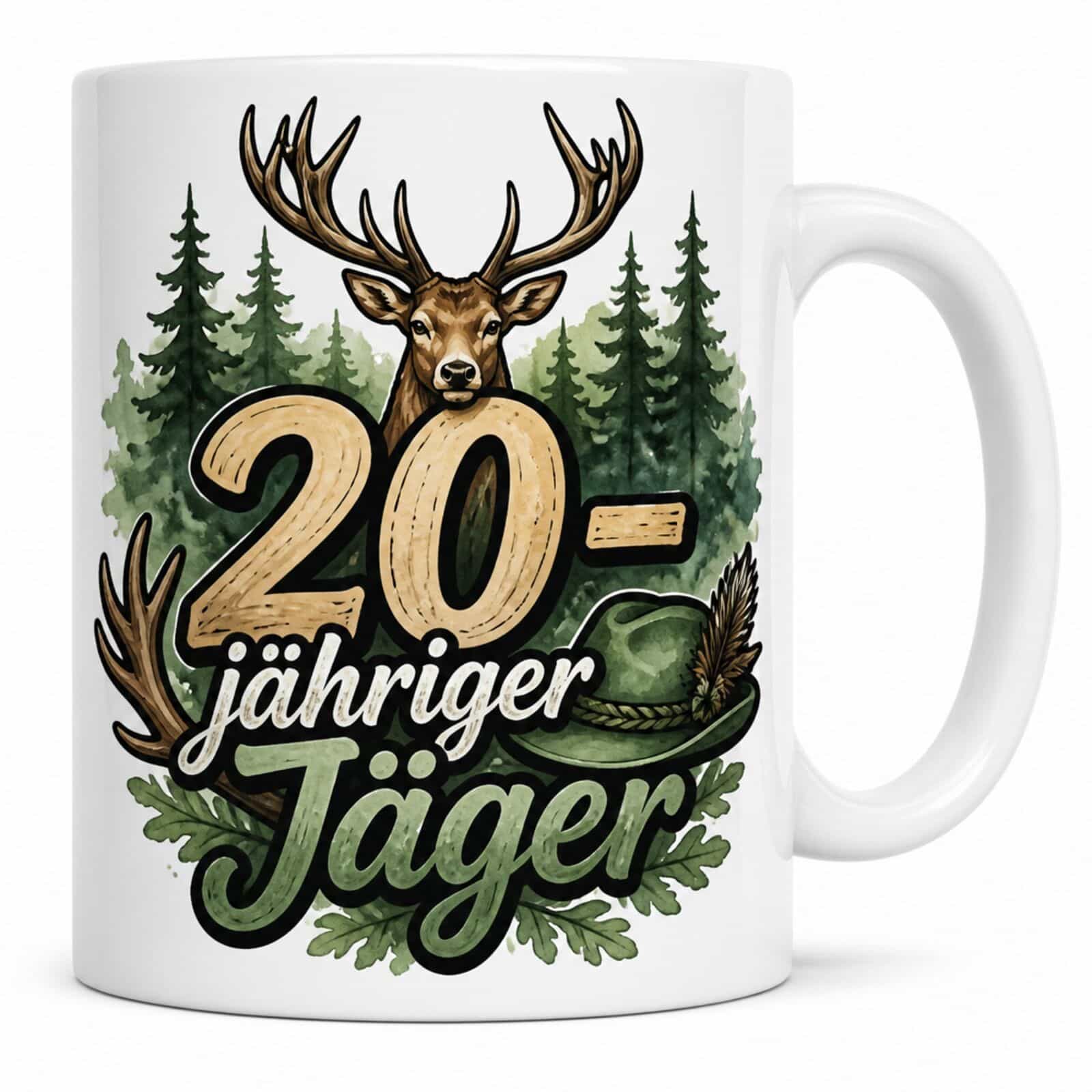 Tasse "20-jähriger Jäger" - Geburtstagsgeschenk für Jäger