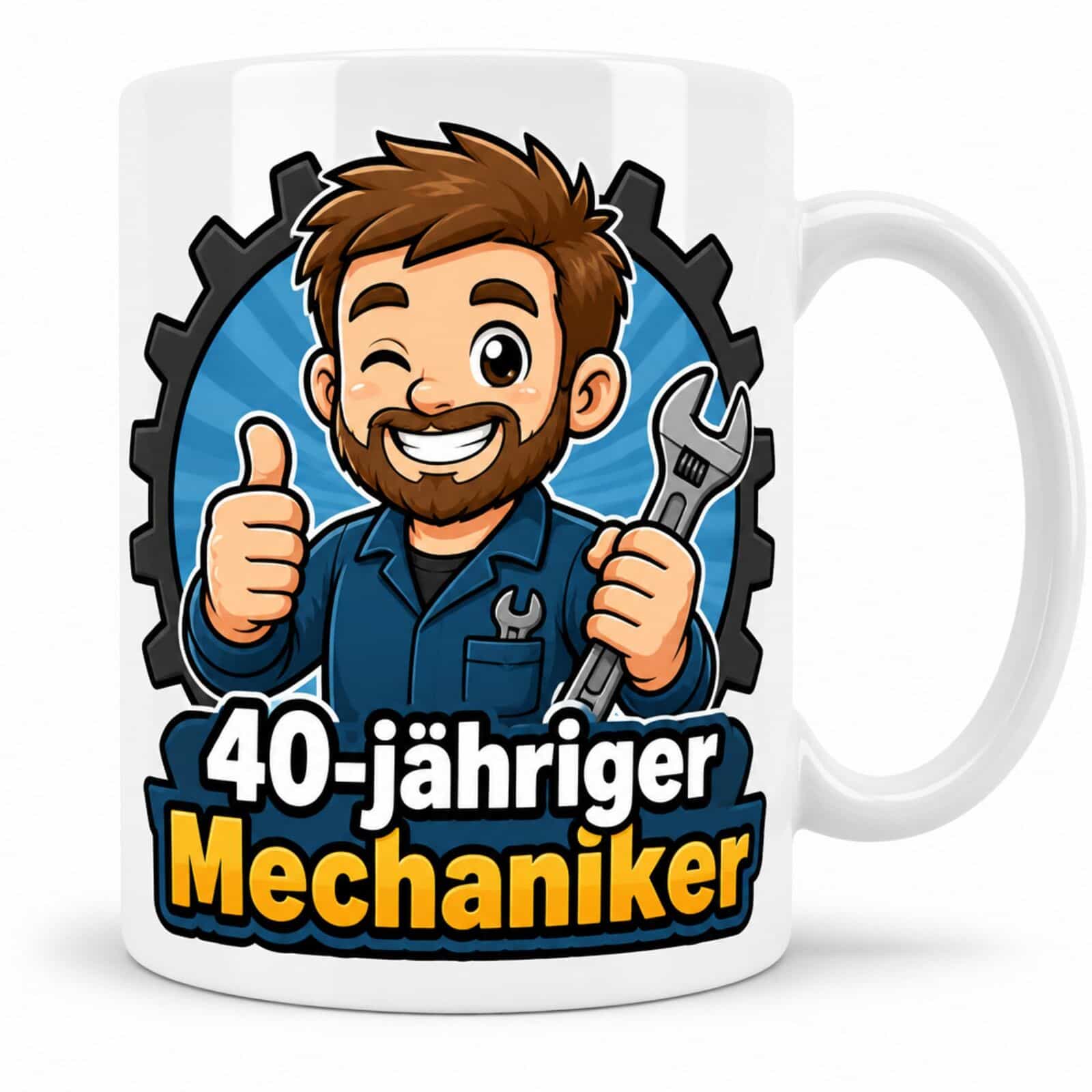 Tasse 40-jähriger Mechaniker