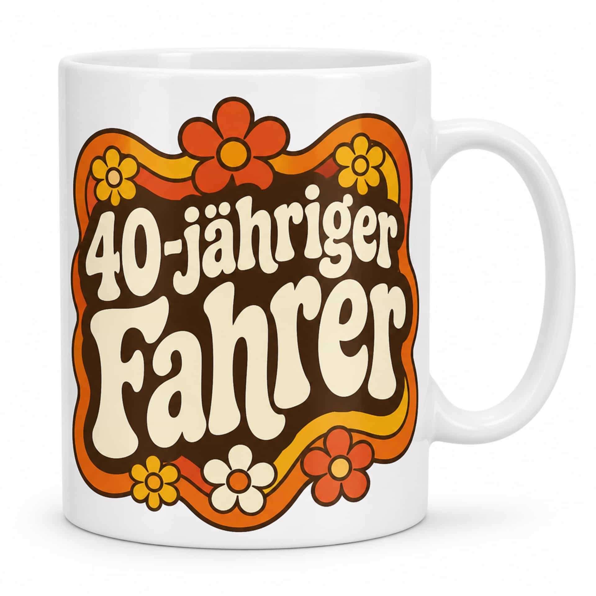 Tasse 40-jähriger Fahrer