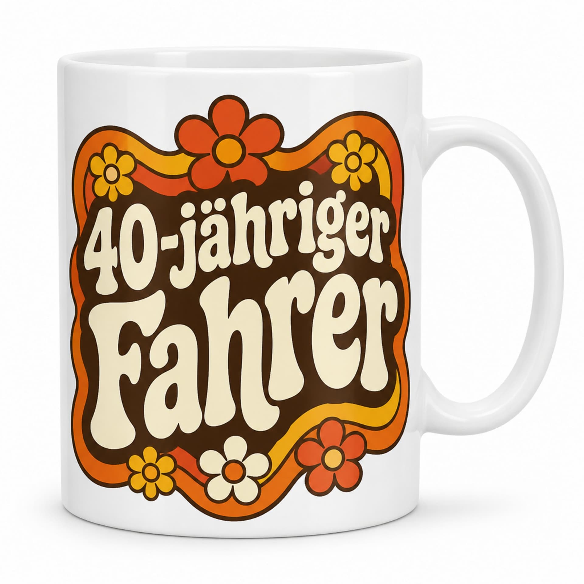 Tasse 40-jähriger Fahrer