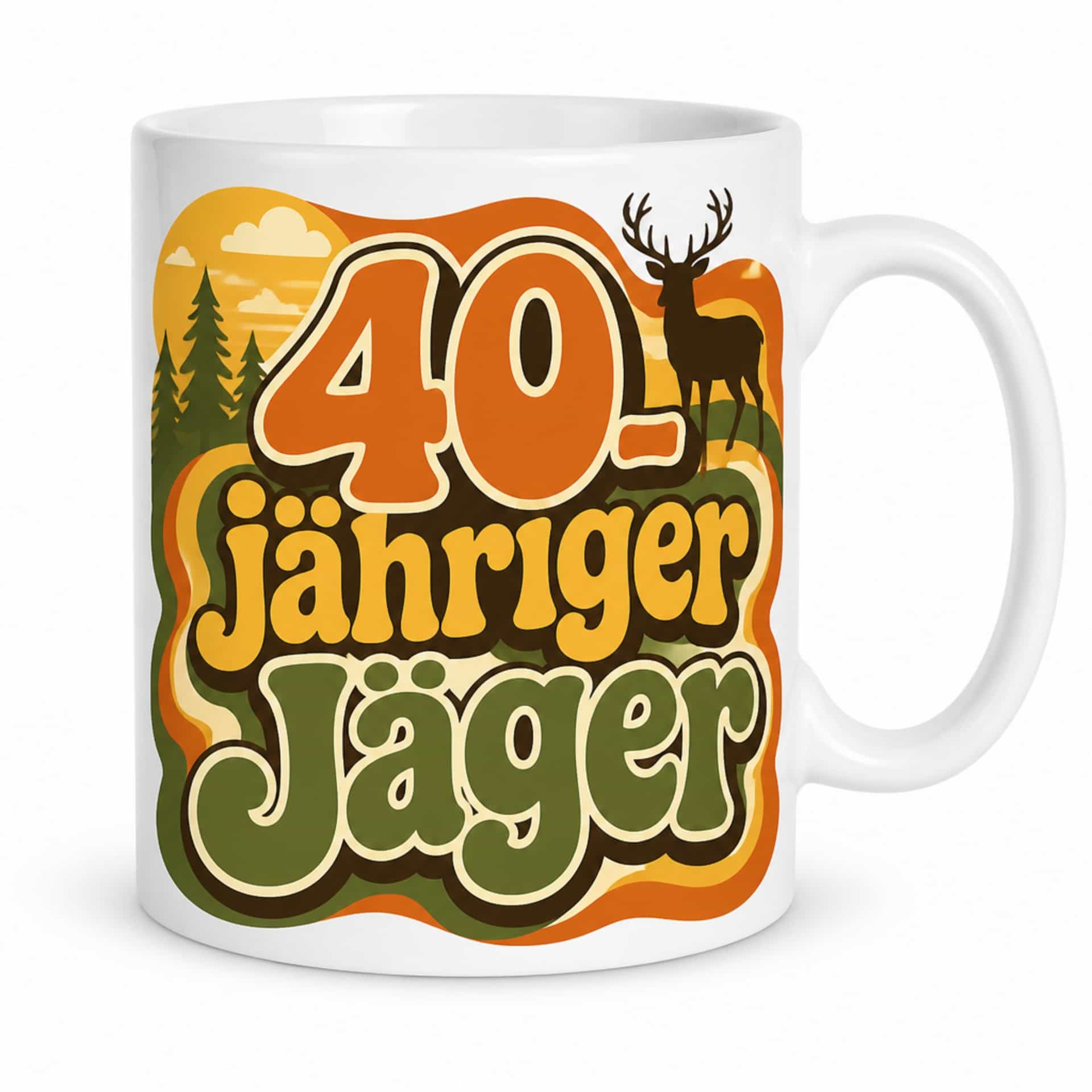 Tasse "40-jähriger Jäger" - Geburtstagsgeschenk für Jäger