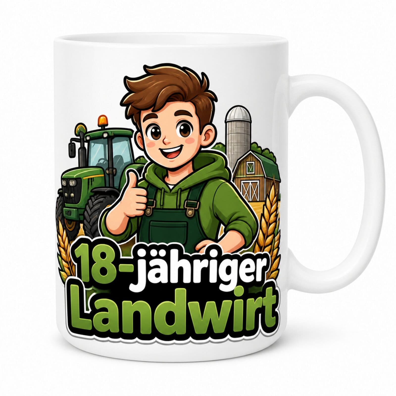 Geburtstags-Tasse "18-jähriger Landwirt" für Bauern, 330 ml