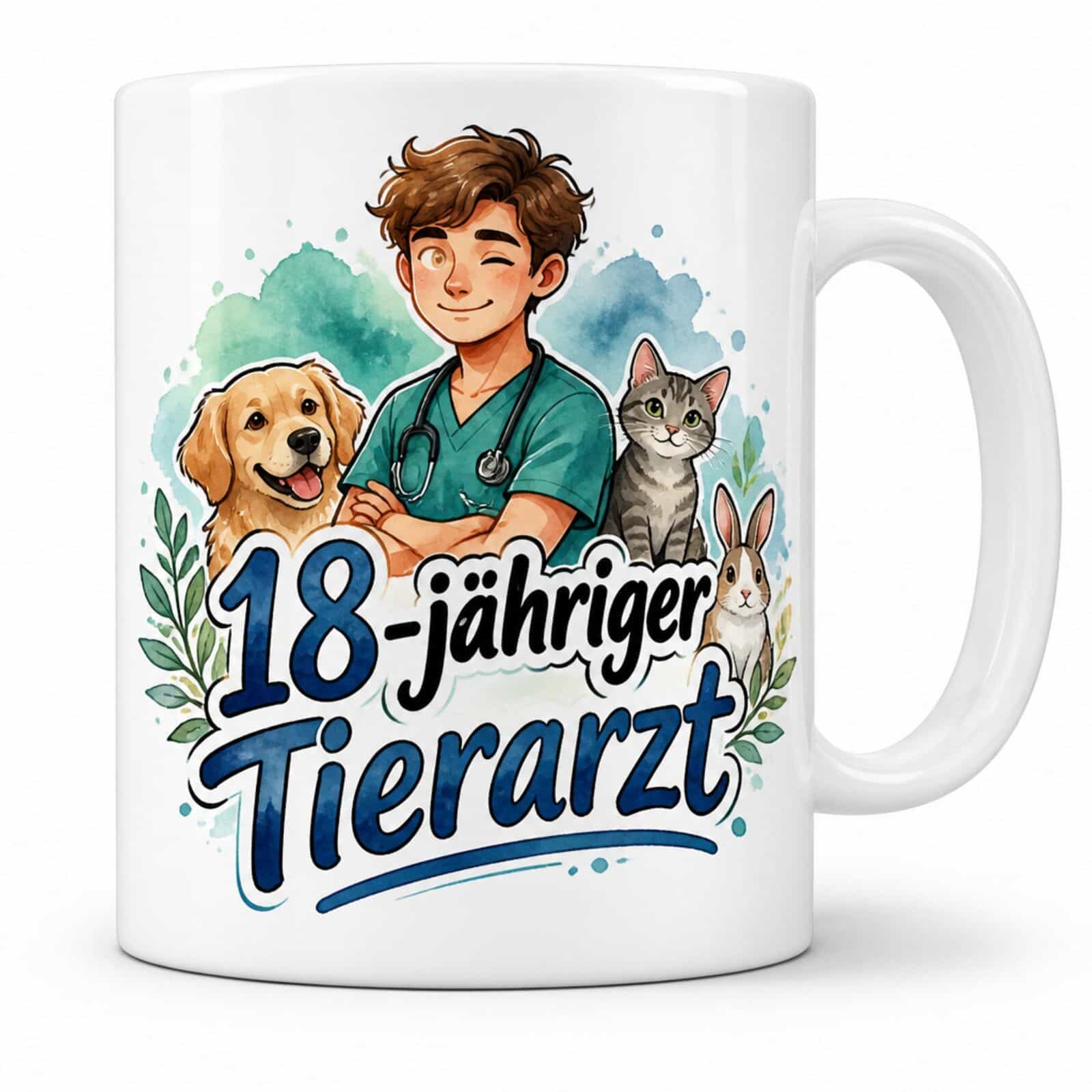 Tasse "18-jähriger Tierarzt" - Geburtstagsgeschenk, 330 ml