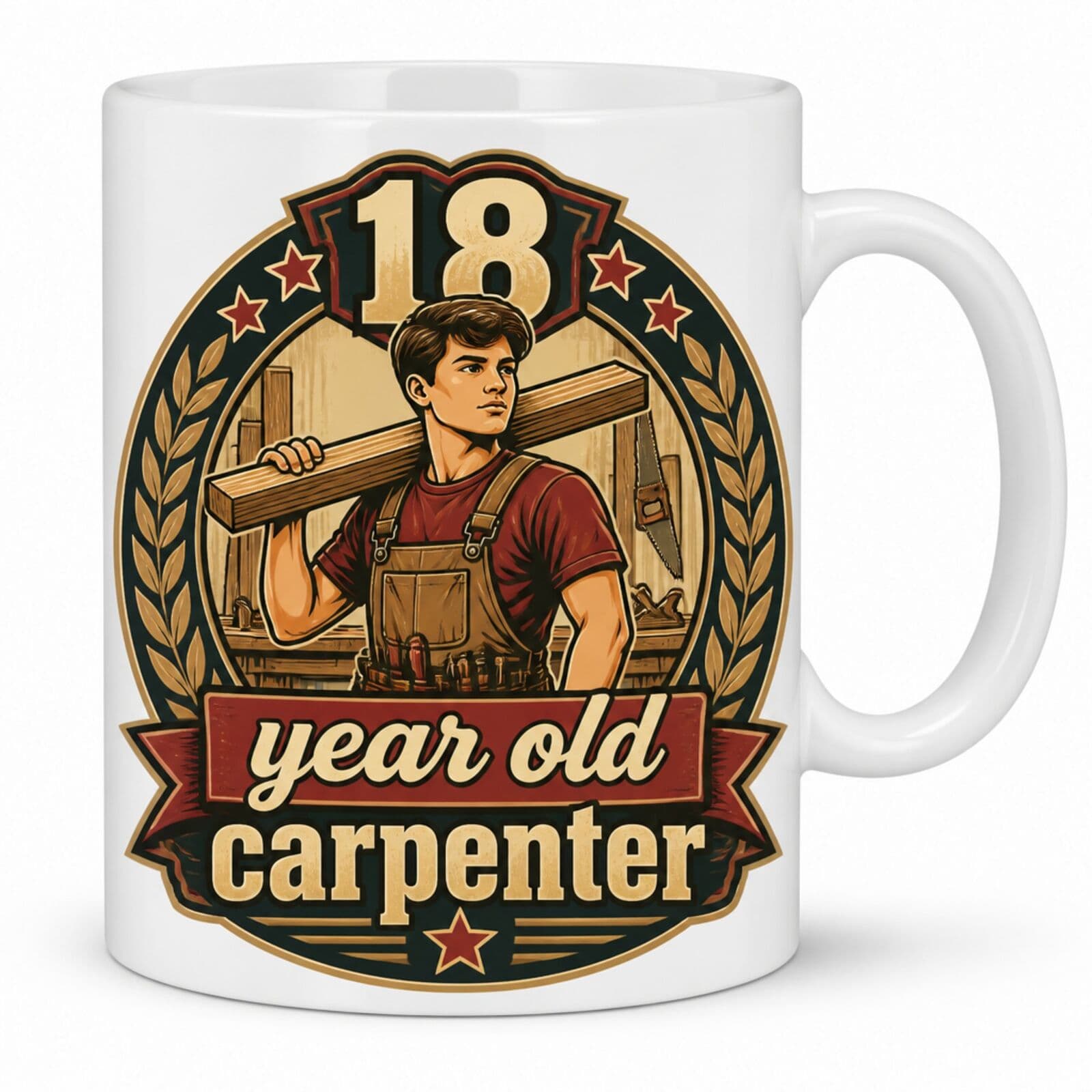 Tasse 18 Jahre alter Schreiner
