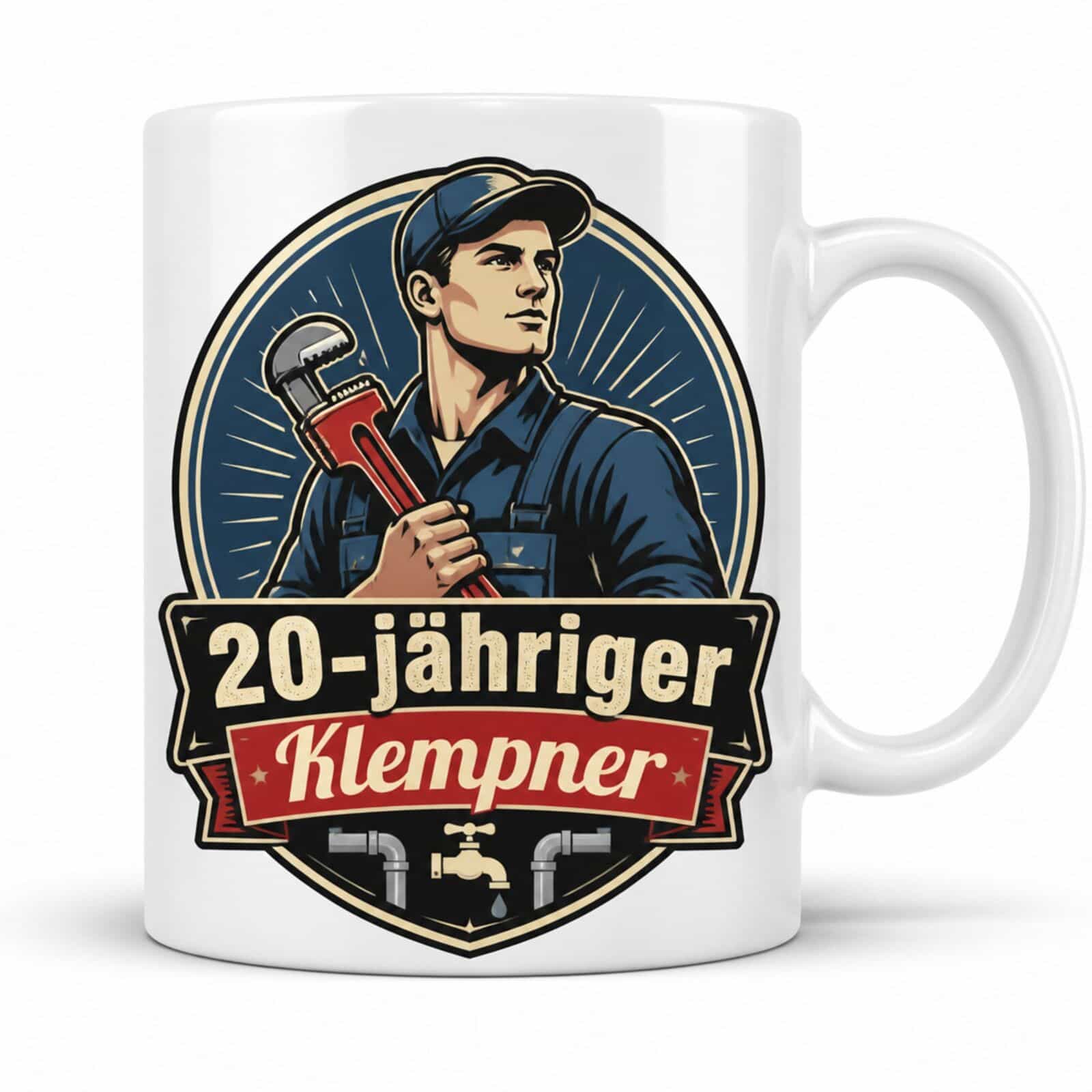 Kaffeetasse „20-jähriger Klempner“ – lustiges Geschenk