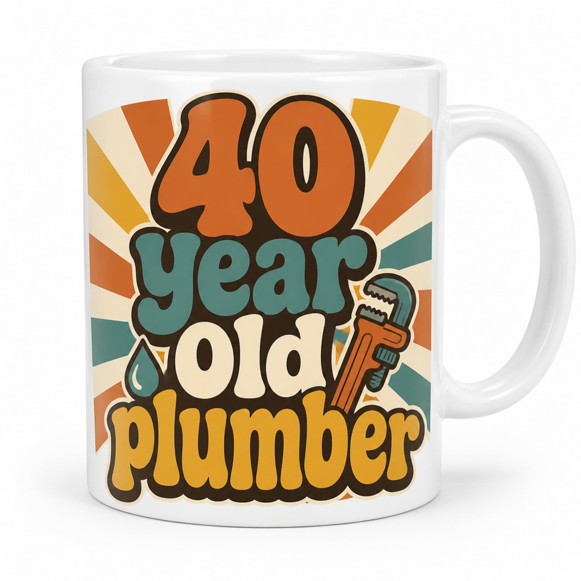Kaffeetasse "40 year old plumber" - lustiges Geschenk