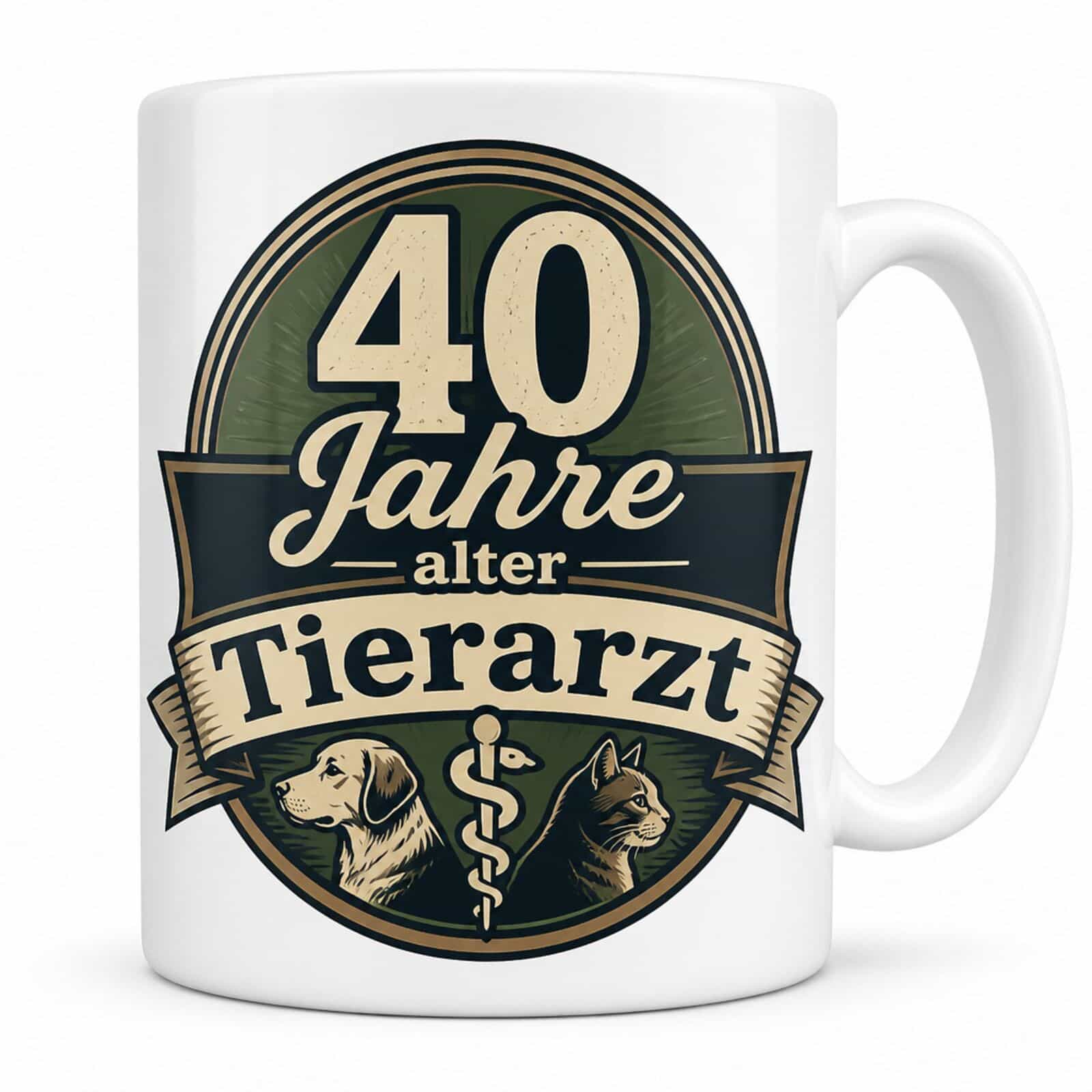 Tasse 40 Jahre alter Tierarzt