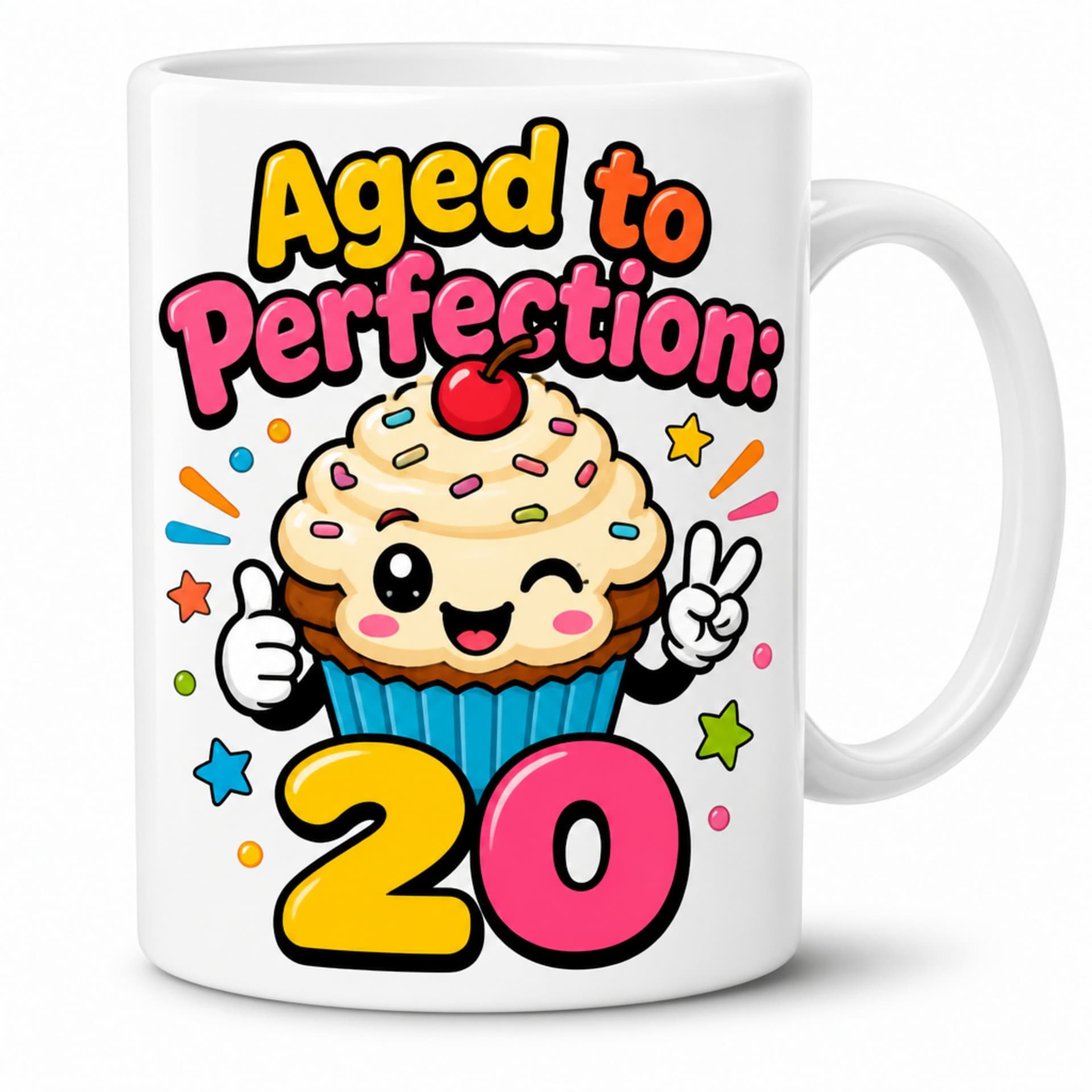 Kaffeetasse "Aged to Perfection" - 20. Geburtstag Geschenk