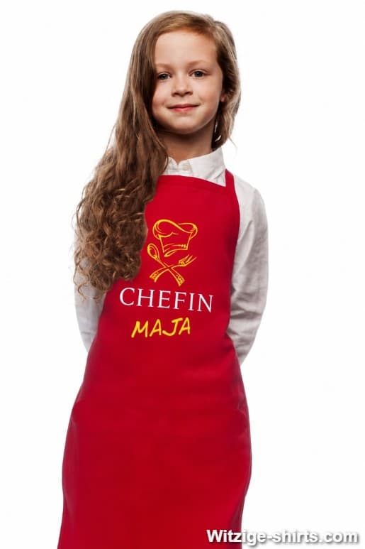 Lustige Kinderschürze Chef oder Chefin mit beliebigem Namen