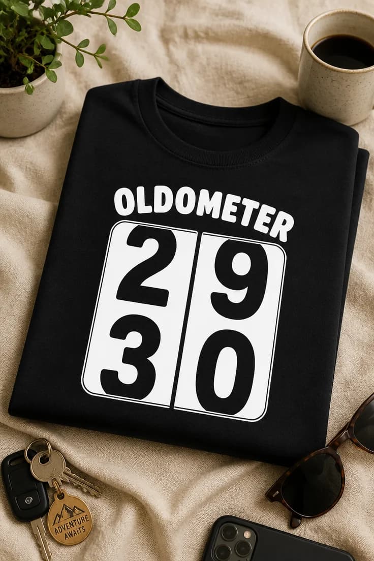 Lustiges T-Shirt für Geburtstagskinder – OLDOMETER 29 30