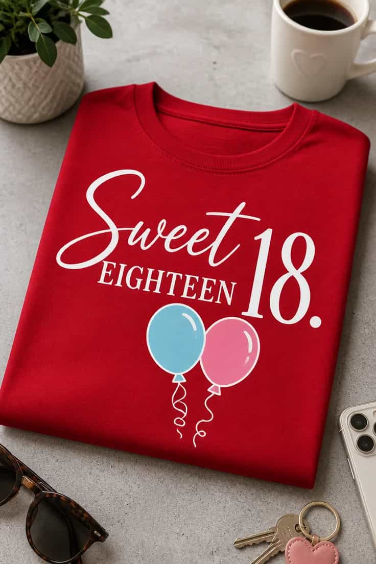 Lustiges T-Shirt für 18. Geburtstag – Sweet EIGHTEEN 18.