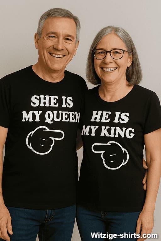 Pärchen-T-Shirts My Queen and My King