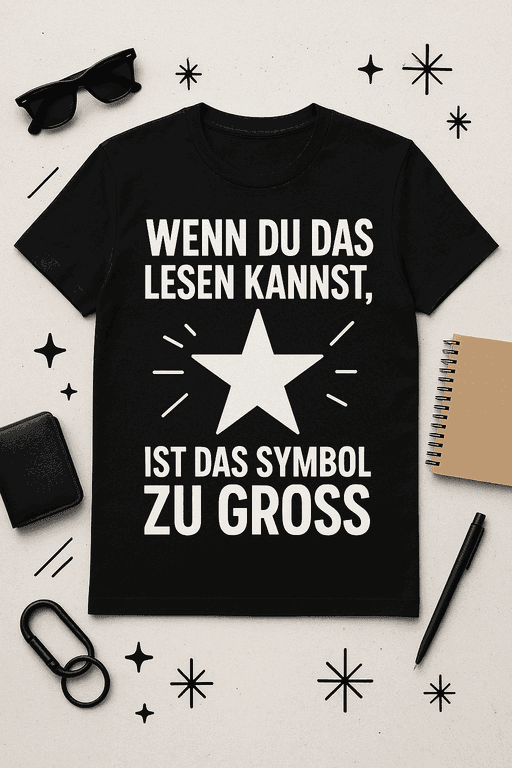 T-Shirt Wenn du das lesen kannst, ist das Symbol zu groß