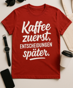 Kaffee zuerst, Entscheidungen später – T-Shirt
