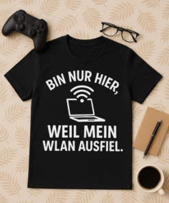 Bin nur hier, weil mein WLAN ausfiel – Lustiges T-Shirt
