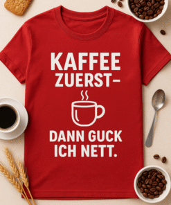 Kaffee zuerst – dann guck ich nett T-Shirt