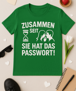 Zusammen seit ... sie hat das Passwort! – Pärchen T-Shirt